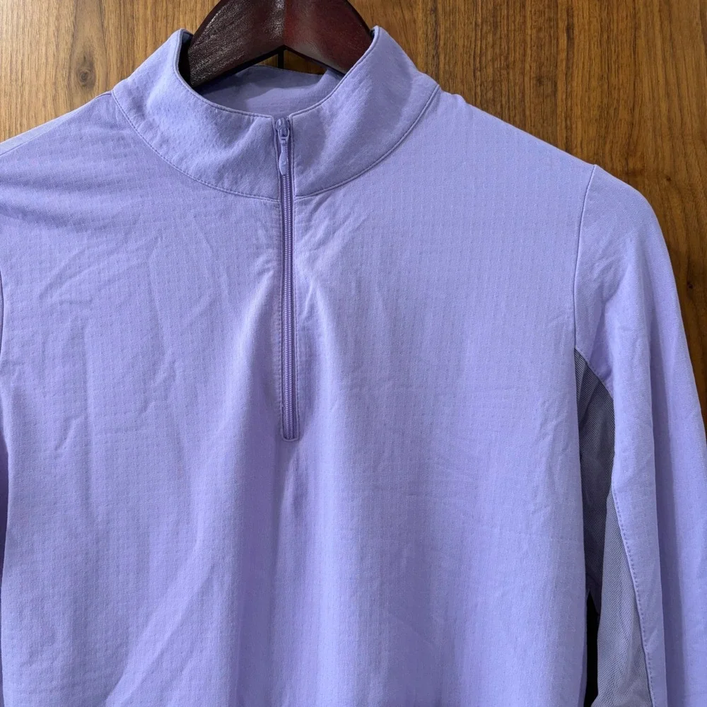 IBKUL Womens Lavender Purple Quarter Zip Performance Pullover Mesh Vent Top M - Picture 2 of 5